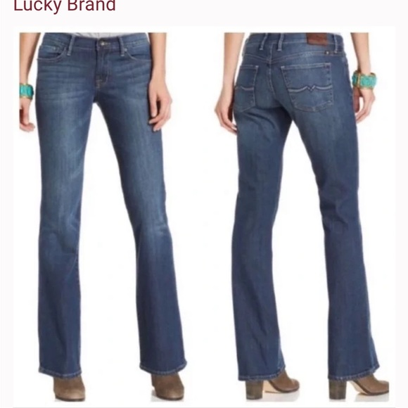 LUCKY BRAND women’s mid rise Stark SWEET N LOW bootcut dark wash jeans size 26 2 - Picture 1 of 15